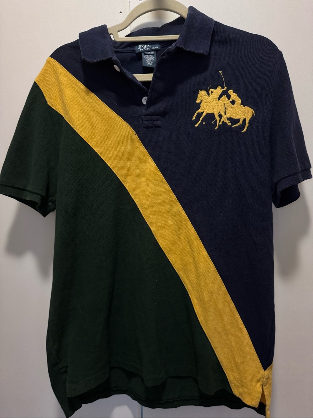 Ralph Lauren Navy, Forest Green & Yellow Boys Polo Shirt